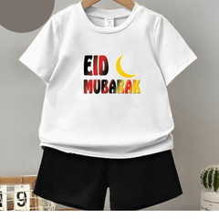 Stylish Kids' Printed Jersey Tracksuit – 2-Piece Shirt & Shorts Set